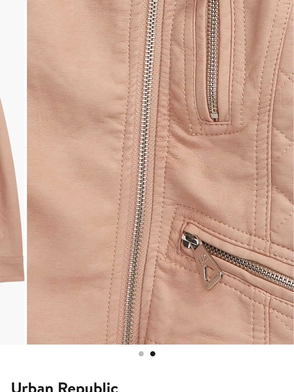 Urban Republic Blush Pink Quilted Peplum Moto Jacket